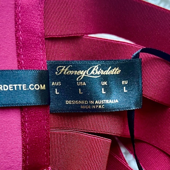 Honey Birdette Black Cherry and Gold Stephanie Suspender Garter Bondage Lingerie - Picture 6 of 10